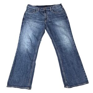 Silver Jeans Co. Zac Jeans Mens 34x30 Blue Relaxed Straight Western M42411LDS305